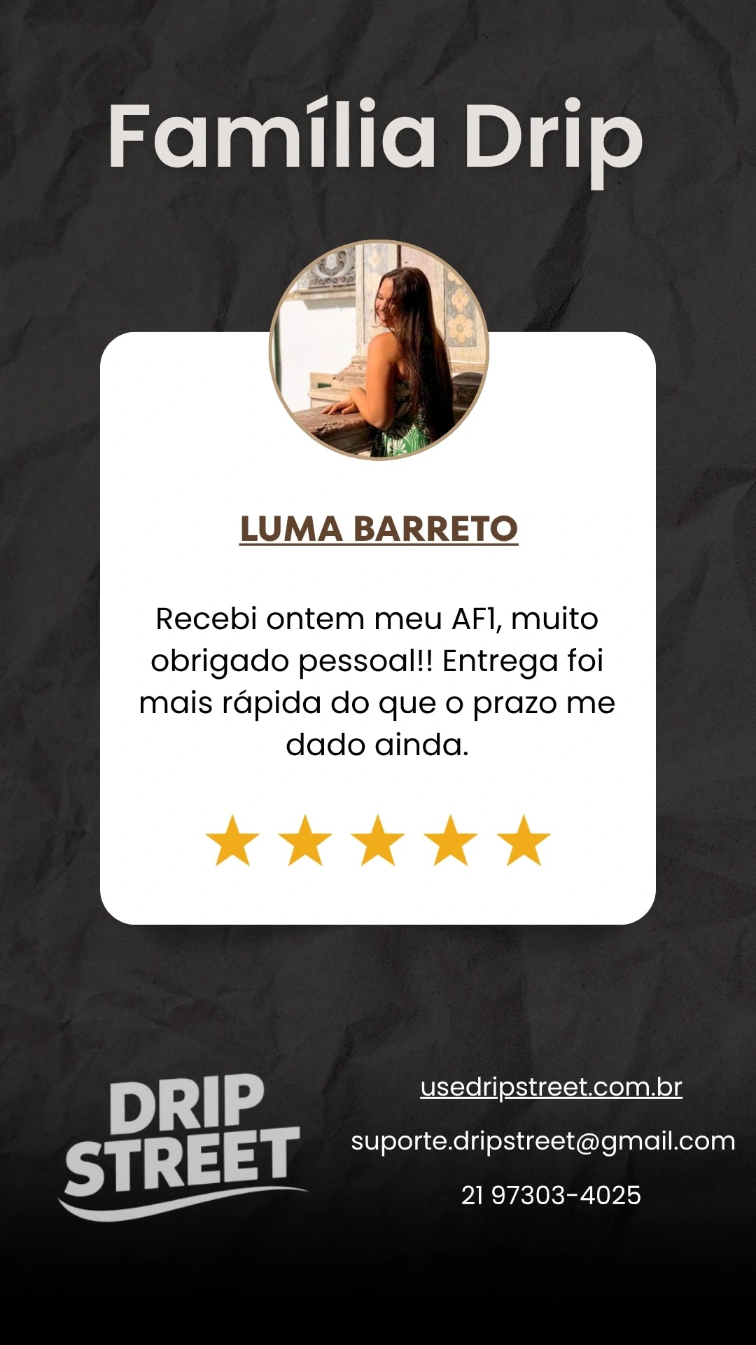 Depoimento de cliente Drip Street