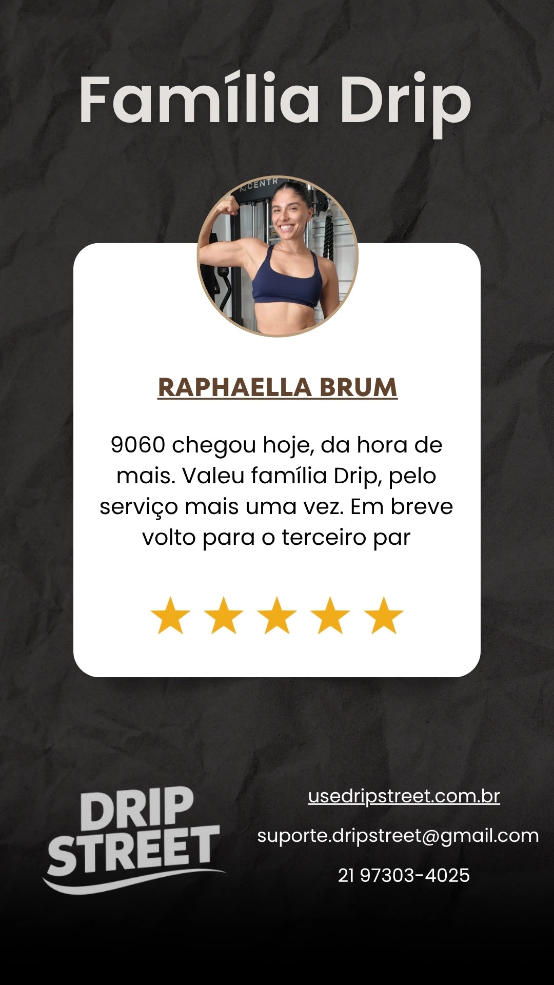 Avaliação de cliente Drip Street