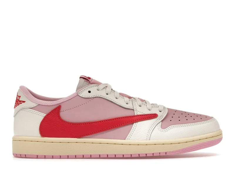Travis Scott X Air Jordan 1 Low Sail/Tropical Pink em visualização 360°
